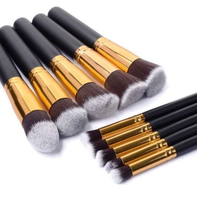 10 Pcs Custom Logo Makeup Brushes Real Hair Rose Gold Brush Makeup Kit Wholesale Professional Brush