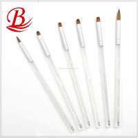 kolinsky&synthetic hair, frosted rod acrylic handle ,chrome-plated brass ferrule,nail art brush(set series)