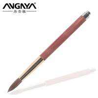 ANGNYA High Quality Popular Wholesale Cheap Nail Art Round Shape Pure Sable Red Wooden Acrylic Brush