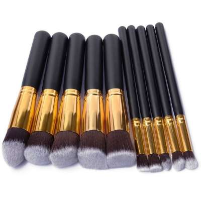 China Factory Price Beauty Rose Pink And Green Makeup  Brushes Women's Fashion Metal Makeup Brush Kit